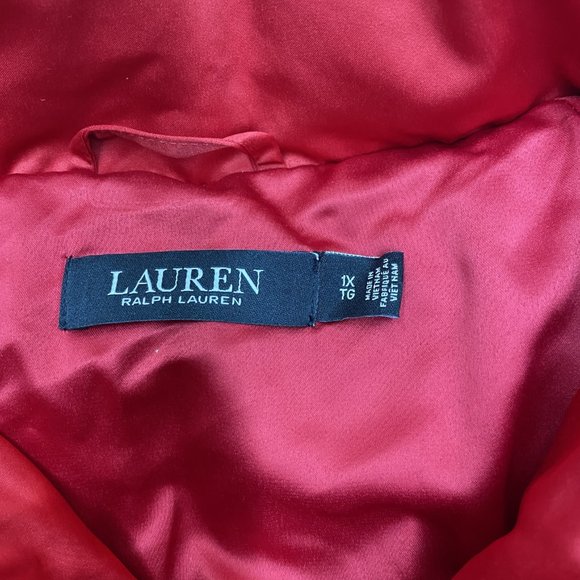 LAUREN RALPH LAUREN  Red  Down Puffer Jacket SIZE 1X - Picture 2 of 7